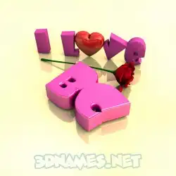 bc in I Love ??? style - 3D name wallpaper
