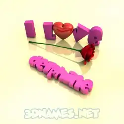 delphine in I Love ??? style - 3D name wallpaper