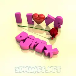 djfix in I Love ??? style - 3D name wallpaper