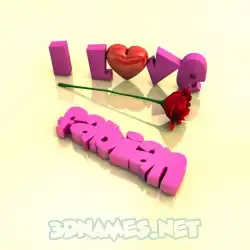 fabian in I Love ??? style - 3D name wallpaper
