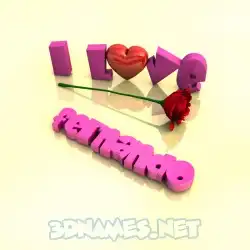 fernando in I Love ??? style - 3D name wallpaper