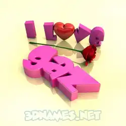 gaz in I Love ??? style - 3D name wallpaper