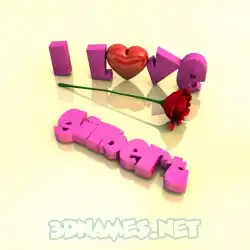 gilbert in I Love ??? style - 3D name wallpaper