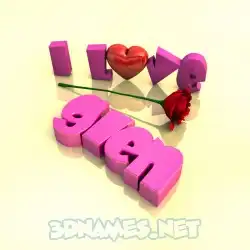 glen in I Love ??? style - 3D name wallpaper
