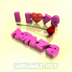 hamza in I Love ??? style - 3D name wallpaper