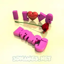 hfhfj in I Love ??? style - 3D name wallpaper