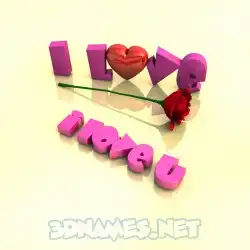 i love u in I Love ??? style - 3D name wallpaper