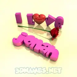 jonah in I Love ??? style - 3D name wallpaper