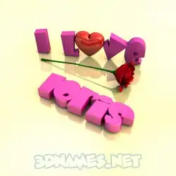 loris in I Love ??? style - 3D name wallpaper