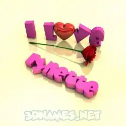 lynette in I Love ??? style - 3D name wallpaper