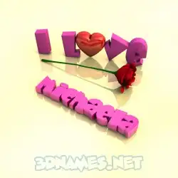 michaela in I Love ??? style - 3D name wallpaper