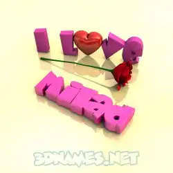 milad in I Love ??? style - 3D name wallpaper