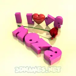 moza in I Love ??? style - 3D name wallpaper
