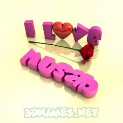 musab in I Love ??? style - 3D name wallpaper