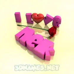 nek in I Love ??? style - 3D name wallpaper