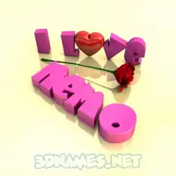 nemo in I Love ??? style - 3D name wallpaper