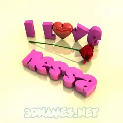 nessa in I Love ??? style - 3D name wallpaper
