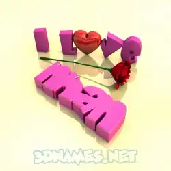nhan in I Love ??? style - 3D name wallpaper