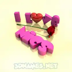 nics in I Love ??? style - 3D name wallpaper