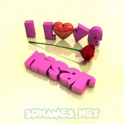 nisar in I Love ??? style - 3D name wallpaper