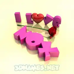 nox in I Love ??? style - 3D name wallpaper