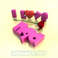 nqd in I Love ??? style - 3D name wallpaper