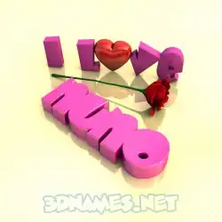 nuno in I Love ??? style - 3D name wallpaper