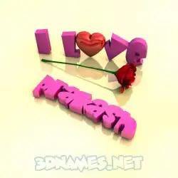 prakash in I Love ??? style - 3D name wallpaper