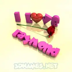 raymond in I Love ??? style - 3D name wallpaper