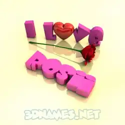 rosii in I Love ??? style - 3D name wallpaper
