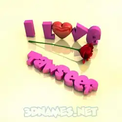 tawseef in I Love ??? style - 3D name wallpaper