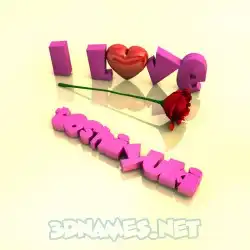 toshiyuki in I Love ??? style - 3D name wallpaper