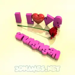 trungngan in I Love ??? style - 3D name wallpaper