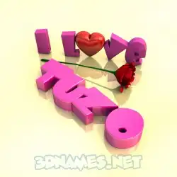 tuzo in I Love ??? style - 3D name wallpaper