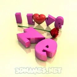 ze in I Love ??? style - 3D name wallpaper