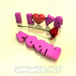 zooni in I Love ??? style - 3D name wallpaper