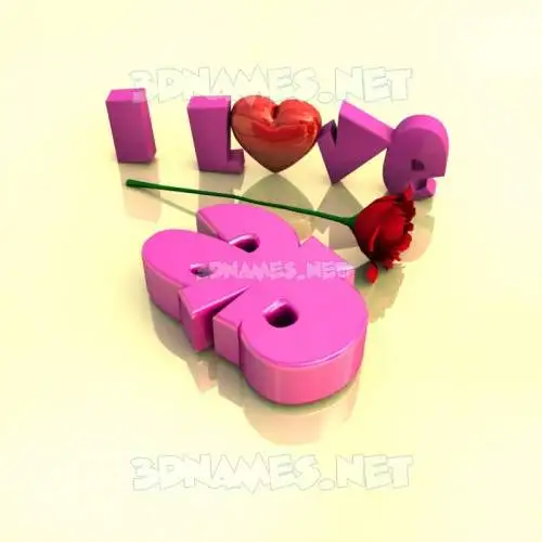 ab in I Love ??? style - 3D name wallpaper