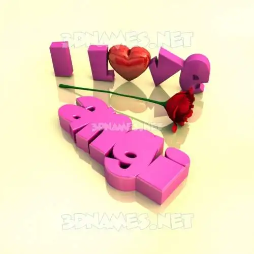 angi in I Love ??? style - 3D name wallpaper