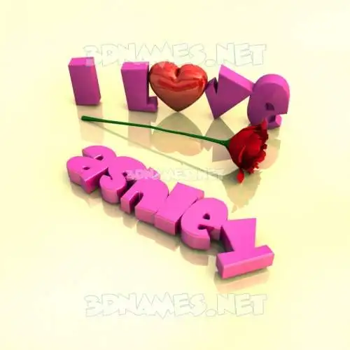 ashley in I Love ??? style - 3D name wallpaper