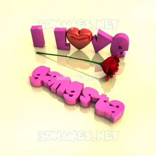 gangsta in I Love ??? style - 3D name wallpaper gangsta in I Love ??? style - 3D name wallpaper