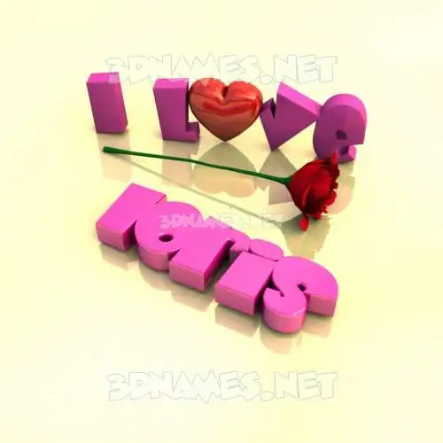 loris in I Love ??? style - 3D name wallpaper