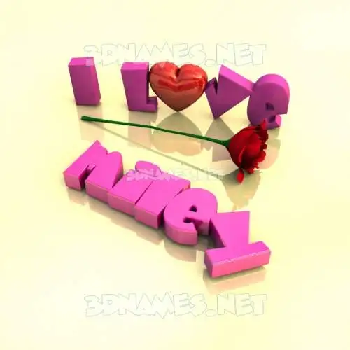 miley in I Love ??? style - 3D name wallpaper miley in I Love ??? style - 3D name wallpaper