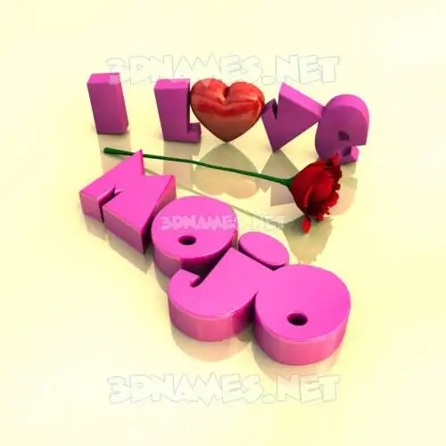 mojo in I Love ??? style - 3D name wallpaper