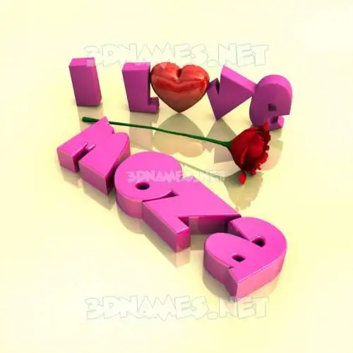 moza in I Love ??? style - 3D name wallpaper