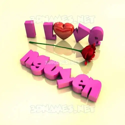 nguyen in I Love ??? style - 3D name wallpaper