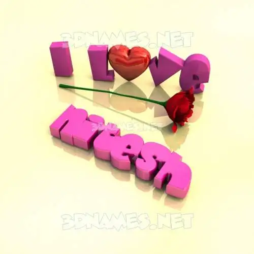 nitesh in I Love ??? style - 3D name wallpaper