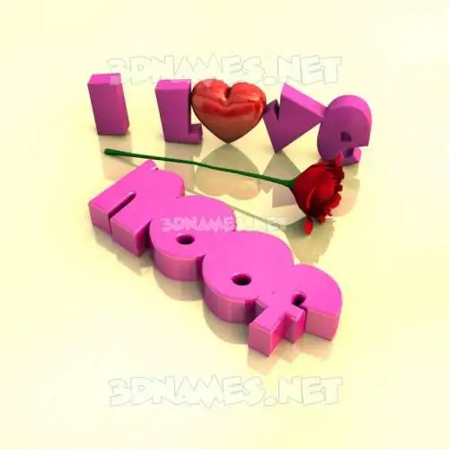 noof in I Love ??? style - 3D name wallpaper
