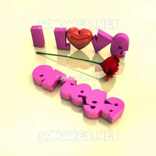 ortega in I Love ??? style - 3D name wallpaper
