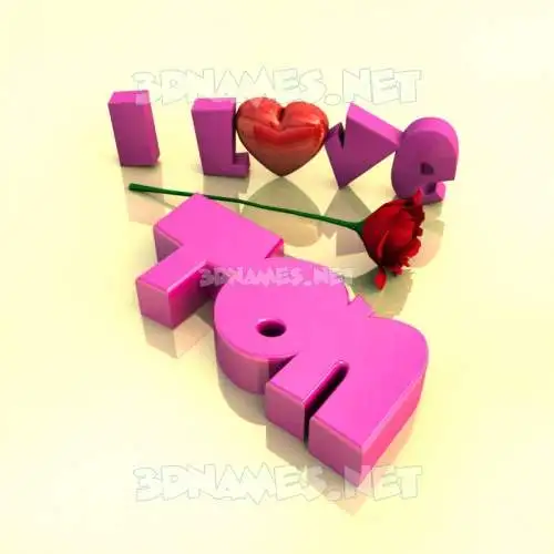 ton in I Love ??? style - 3D name wallpaper