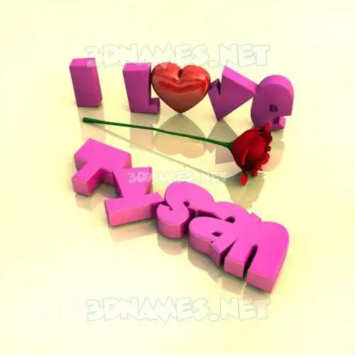tysan in I Love ??? style - 3D name wallpaper